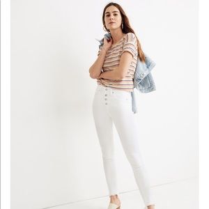 Madewell size 26 white jeans- 10inch rise step hem